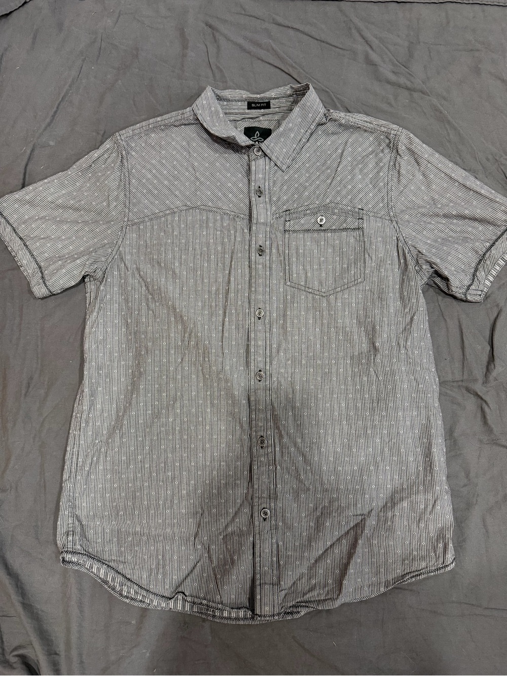 Prana Men's Short Sleeve Button-Down Shirt - Gray